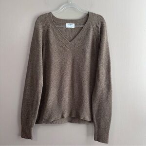 Old Navy SoSoft Loose Ribbed V-neck Sweater Womens Medium Tall Mocha Taffy Brown